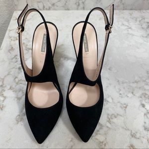Giorgio Armani Cutout Black Sandals Heels 38
